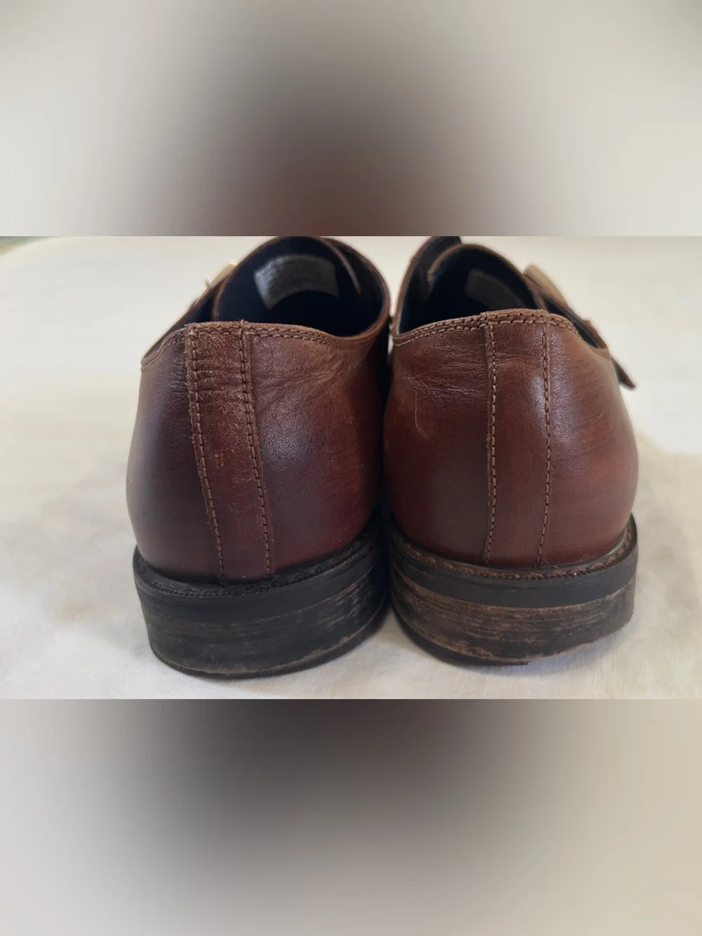 Joseph Abboud Men’s Monk Strap Leather Dress Shoes Brown Size 11 D